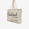 Beige women's canvas bag CAMAIEU