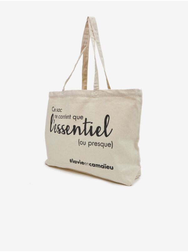 Beige women's canvas bag CAMAIEU - Women's