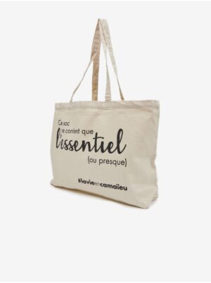 Beige women's canvas bag CAMAIEU - Women's