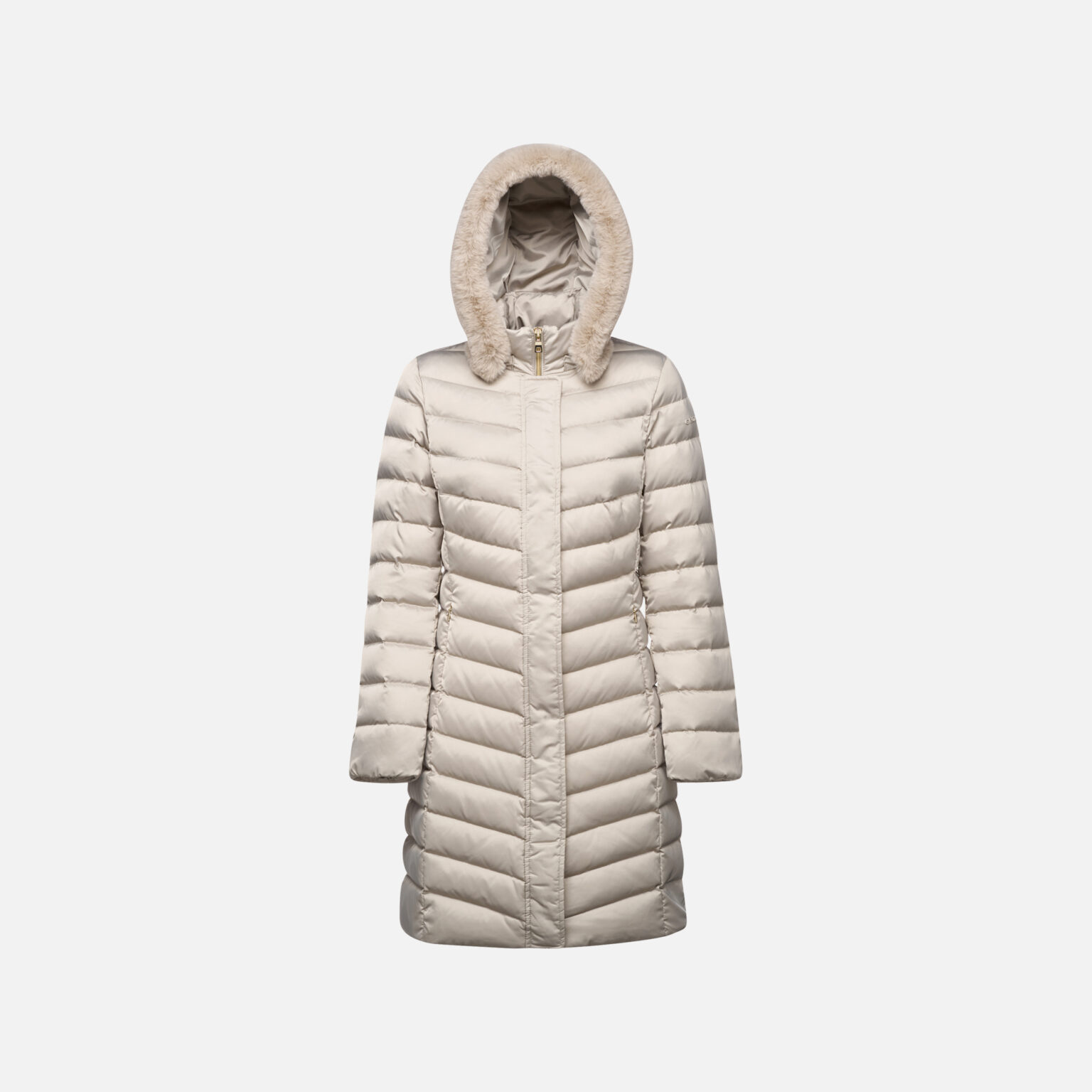 Beige women's down jacket Geox Bettanie - Women's