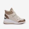 Beige women's leather ankle wedge sneakers Michael Kors Gent - Women's