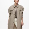 Beige women's lightweight shirt coat ONLY Elaine - Women