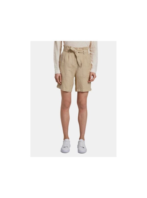 Beige women's linen shorts Tom Tailor - Women's