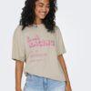Beige women's oversize t-shirt ONLY Lina - Women's