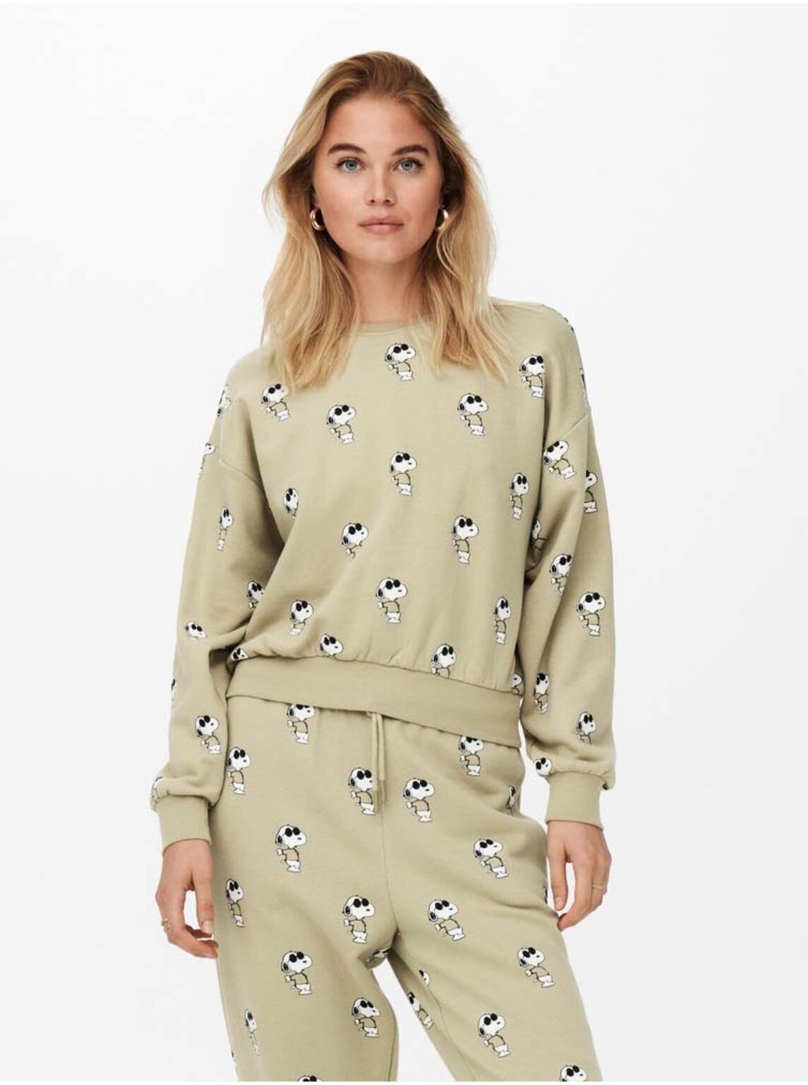 Beige women's patterned sweatshirt ONLY Peanuts - Women