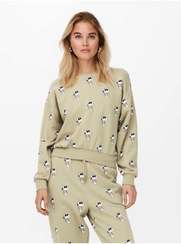 Beige women's patterned sweatshirt ONLY Peanuts - Women