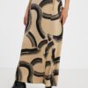 Beige women's patterned wrap maxi skirt AWARE by VERO MODA Gu - Women's
