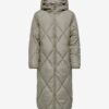 Beige women's quilted coat ONLY New Tamara - Women