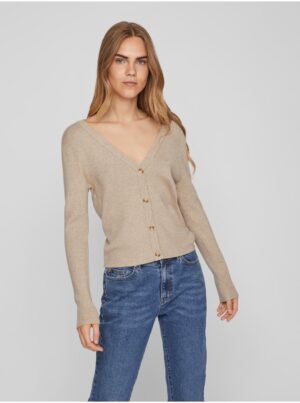 Beige women's ribbed cardigan VILA Comfy - Women's