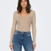 Beige women's ribbed sweater ONLY Julie - Women