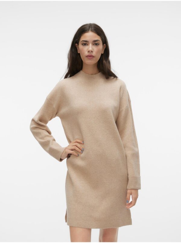 Beige women's sweater dress VERO MODA Goldneedle - Women's