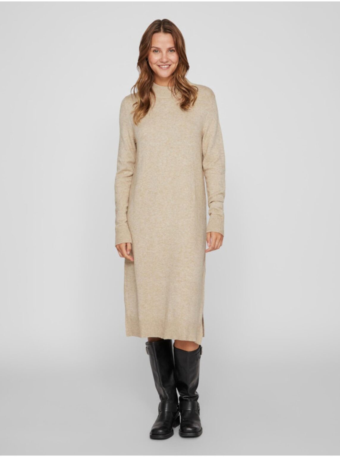 Beige women's sweater dress VILA Viril - Women's