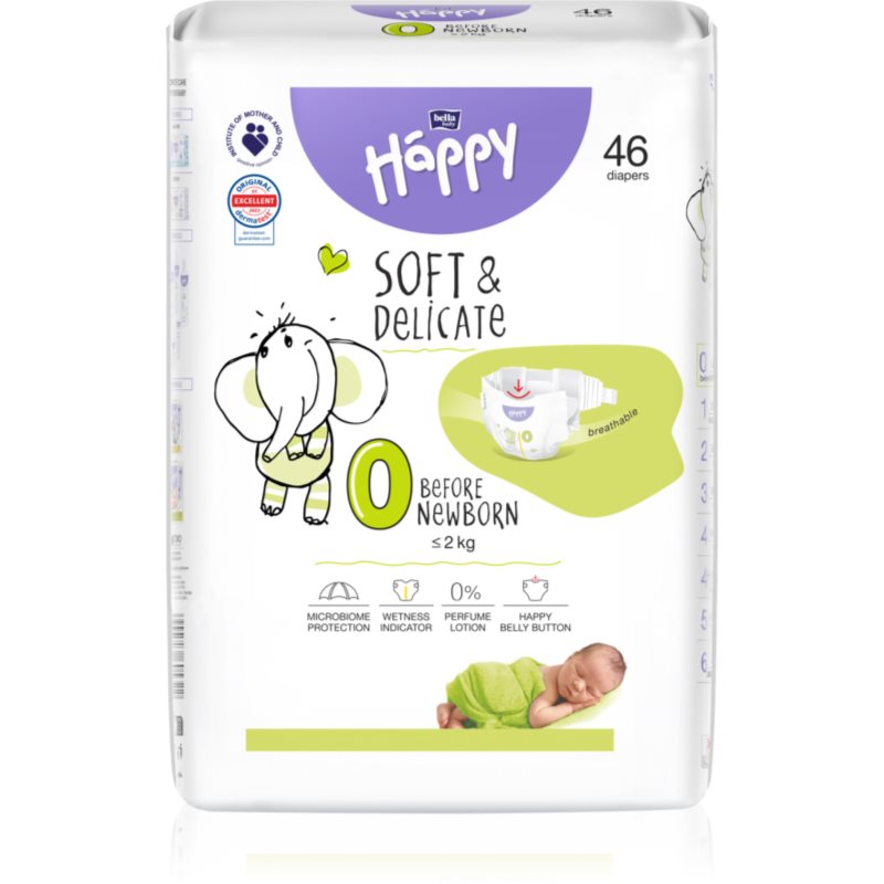 Bella Baby Happy Soft&Delicate Size 0 Before Newborn eldobható pelenkák ≤ 2 kg 46 db-Ár