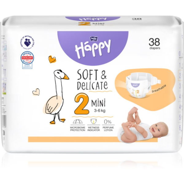 Bella Baby Happy Soft&Delicate Size 2 Mini eldobható pelenkák 3-6 kg 38 db-Ár