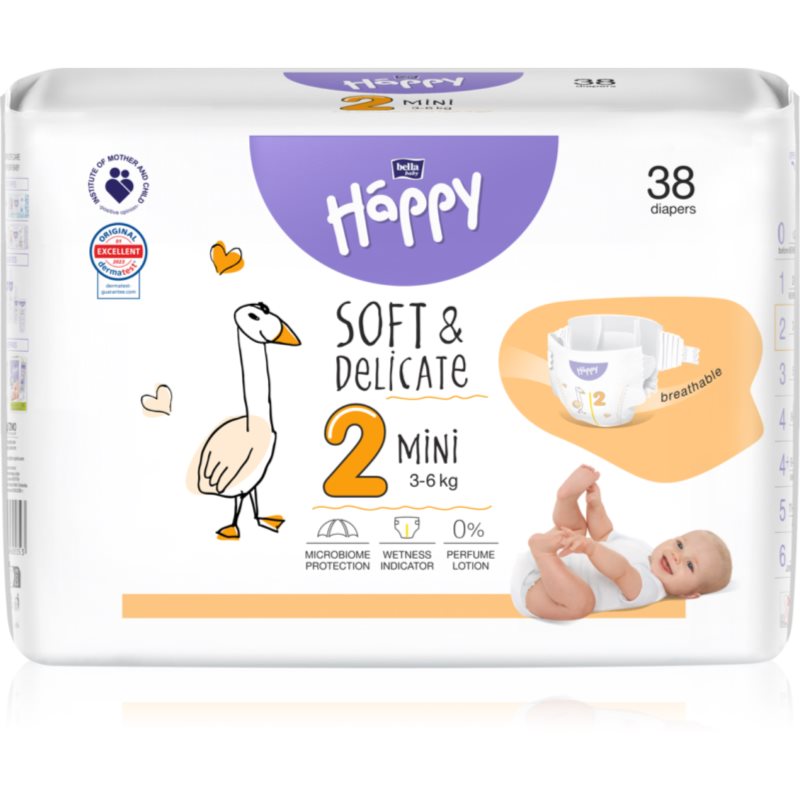 Bella Baby Happy Soft&Delicate Size 2 Mini eldobható pelenkák 3-6 kg 38 db-Ár