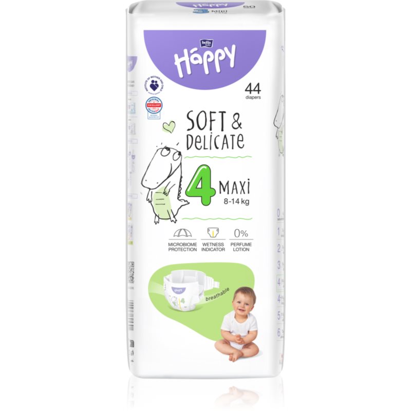 Bella Baby Happy Soft&Delicate Size 4 Maxi eldobható pelenkák 8-14 kg 44 db-Ár