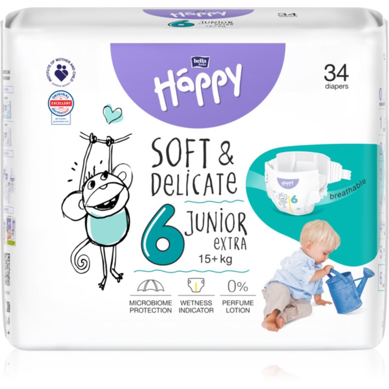 Bella Baby Happy Soft&Delicate Size 6 Junior Extra eldobható pelenkák 15+ kg 34 db-Ár