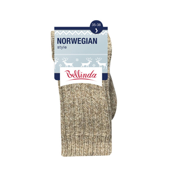 Bellinda NORWEGIAN STYLE SOCKS - Men's Norwegian Style Winter Socks - Grey