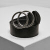 Belt with ring buckle black/silver