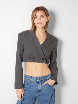 Bershka Blézer  sötétszürke-Hungary