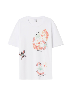 Bershka Póló  menta / narancs / fekete / fehér-Hungary