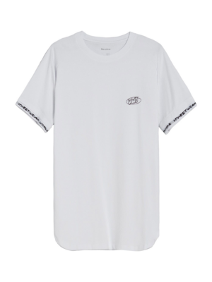 Bershka Póló  világosszürke / fekete / fehér-Hungary