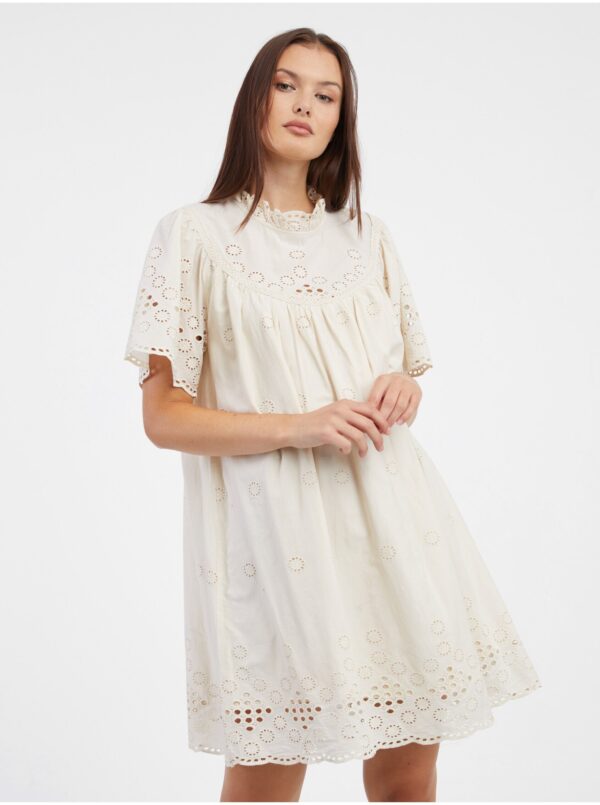 Bézs női ruha VILA Tula - Hölgyek Bézs női ruha VILA Tula - Hölgyek