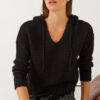 Bianco Lucci Women's Basic Hooded Sweater
