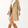 Bianco Lucci Women's Belted Long Trench Coat