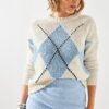 Bianco Lucci Women's Checkered Sweater