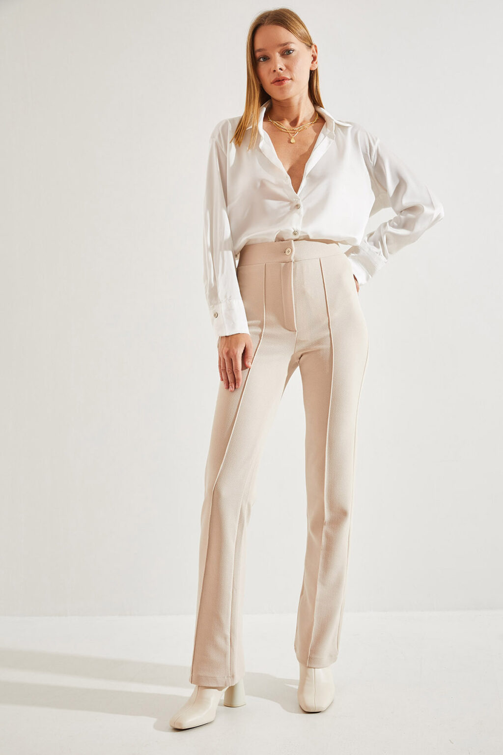 Bianco Lucci Women's Chimali Palazzo Scuba Fabric Trousers
