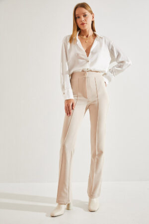 Bianco Lucci Women's Chimali Palazzo Scuba Fabric Trousers