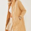 Bianco Lucci Women's Diamond Patterned Hooded Coat 5138