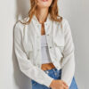 Bianco Lucci Women's Double Pocket Bomber Jacket