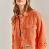 Bianco Lucci Women's Double Pocket Gabardine Jacket