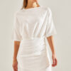 Bianco Lucci Women's Elastic Waist Pleated Front Dress