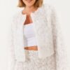 Bianco Lucci Women's Floral Textured Short Jacket MBMS028