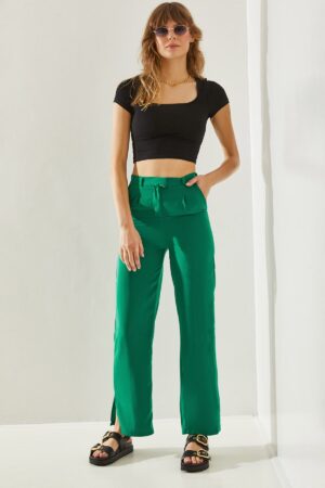 Bianco Lucci Women's Hooked Wide Leg Trousers
