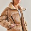 Bianco Lucci Women's Judge Collar Chine Down Coat 2373
