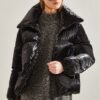 Bianco Lucci Women's Judge Collar Chine Down Coat 2373