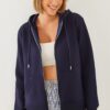 Bianco Lucci Women's Kangaroo Pocket Hooded Cardigan MBHS013