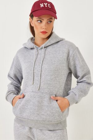 Bianco Lucci Women's Kangaroo Pocket Sweatshirt MBHS012
