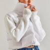 Bianco Lucci Women's Knitwear Sleeve Crew Neck Down Coat