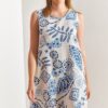 Bianco Lucci Women's Multi Floral Patterned Linen Dress