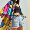 Bianco Lucci Women's Multi Patterned Kimono