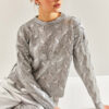 Bianco Lucci Women's Patterned Knitwear Sweater