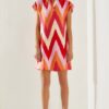 Bianco Lucci Women's Polo Collar Patterned Summer Dress Dress