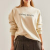 Bianco Lucci Women's Text Printed Three Thread Raised Sweatshirt