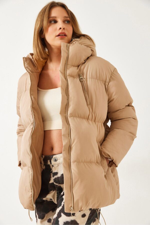 Bianco Lucci Women's Three-Pocket Hooded Puffer Coat 2158