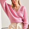 Bianco Lucci Women's Tie Detailed Knitwear Cardigan